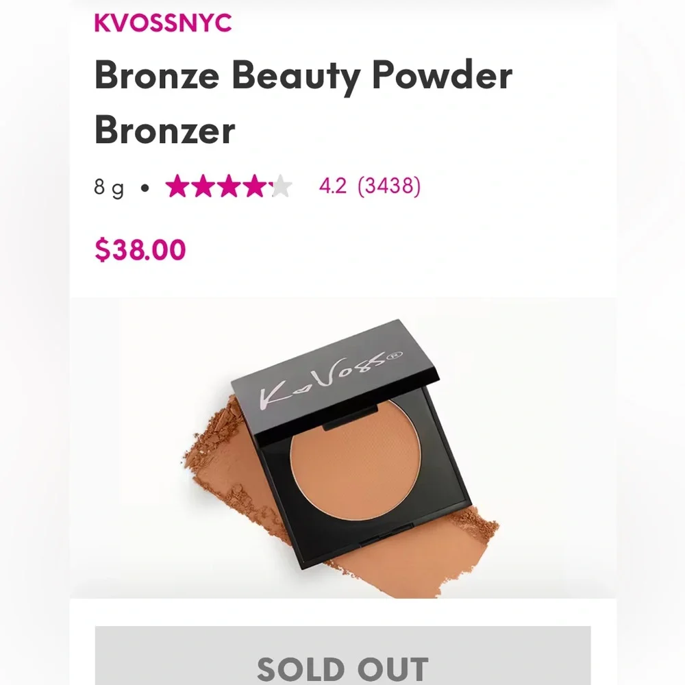 KvossNYC Bronze Beauty Powder Bronzer Chelsea Silky Blendable with Primrose Oil
